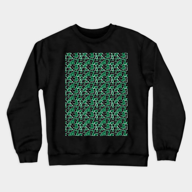 Elephant Print Skin Pattern Green Black Crewneck Sweatshirt by Design_Lawrence